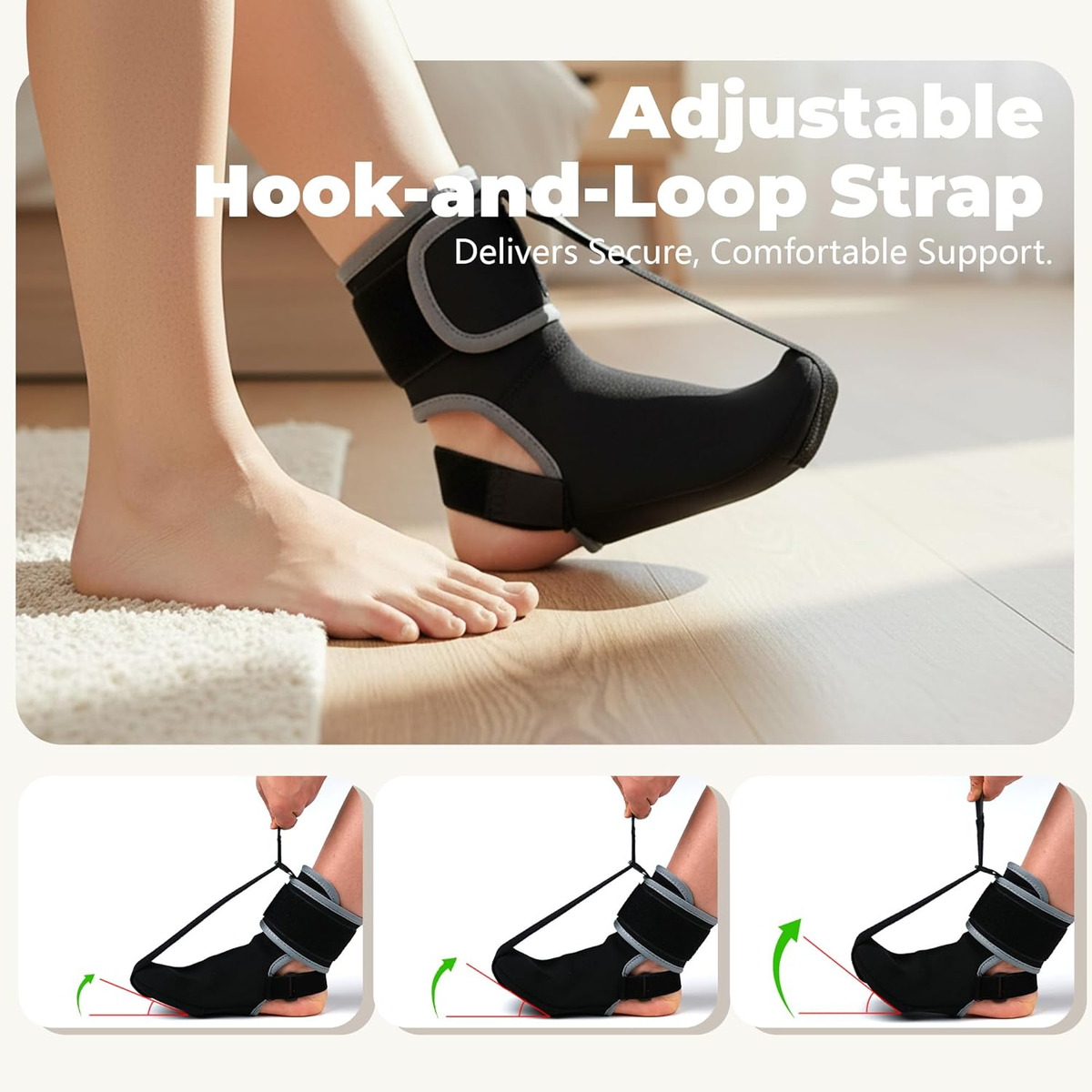 Plantar Fasciitis Night Splint Sock - Adjustable Planter Facetious Relief Brace for Women Men,Soft Plantar Fascia Boot for Sleeping,Support Relief Foot Drop Achilles Tendonitis Relief Day Night